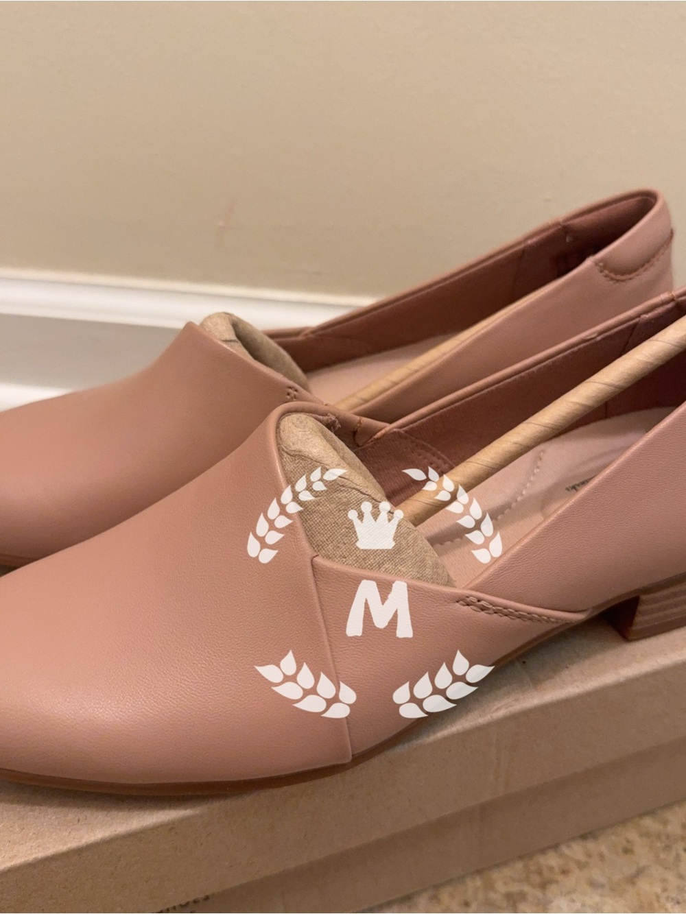 CLARKS JULIET PALM SLIP-ON PRALINE LEATHER Cuir Praline Juliet Palm Size:6.5 - Picture 6 of 9